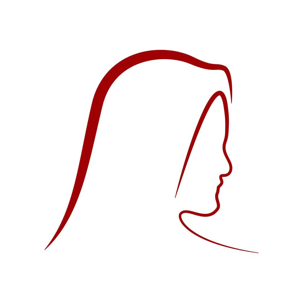 Frau Hijab Strichzeichnungen von der Seite passend für Modegeschäft oder Firmensymbol vektor