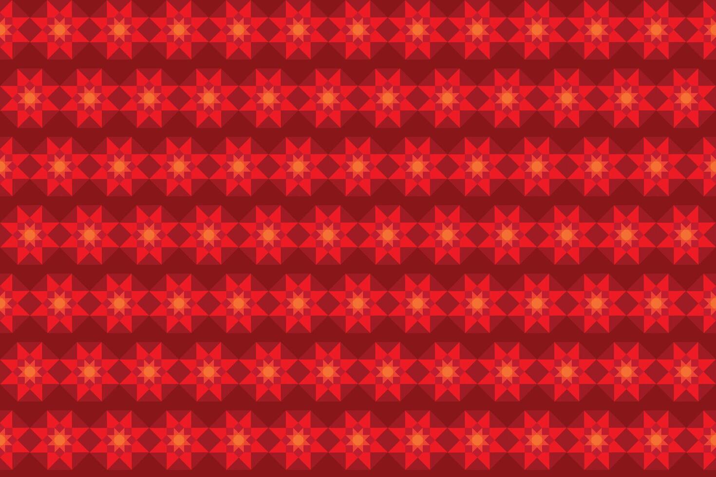 Illustration Muster, abstrakt geometrisch Stil. wiederholen von abstrakt rot Blume im rot Achteck auf tief rot Hintergrund. vektor