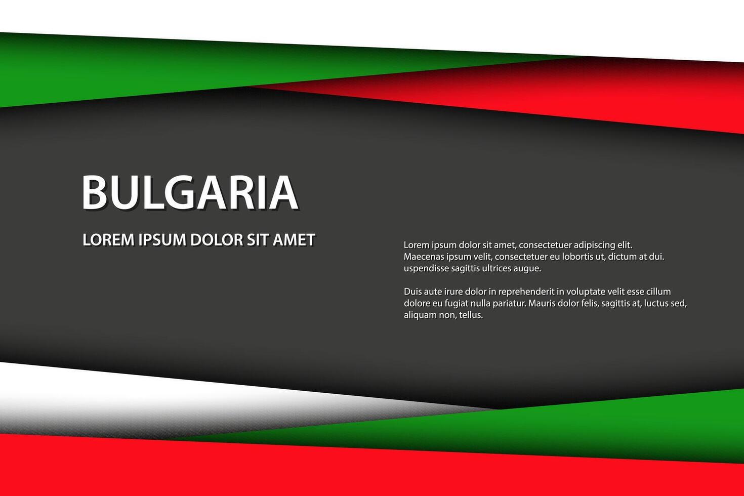 modern Hintergrund mit bulgarisch Farben und grau kostenlos Raum zum Ihre Text, überlagert Blätter von Papier im das aussehen von das bulgarisch Flagge, gemacht im Bulgarien vektor