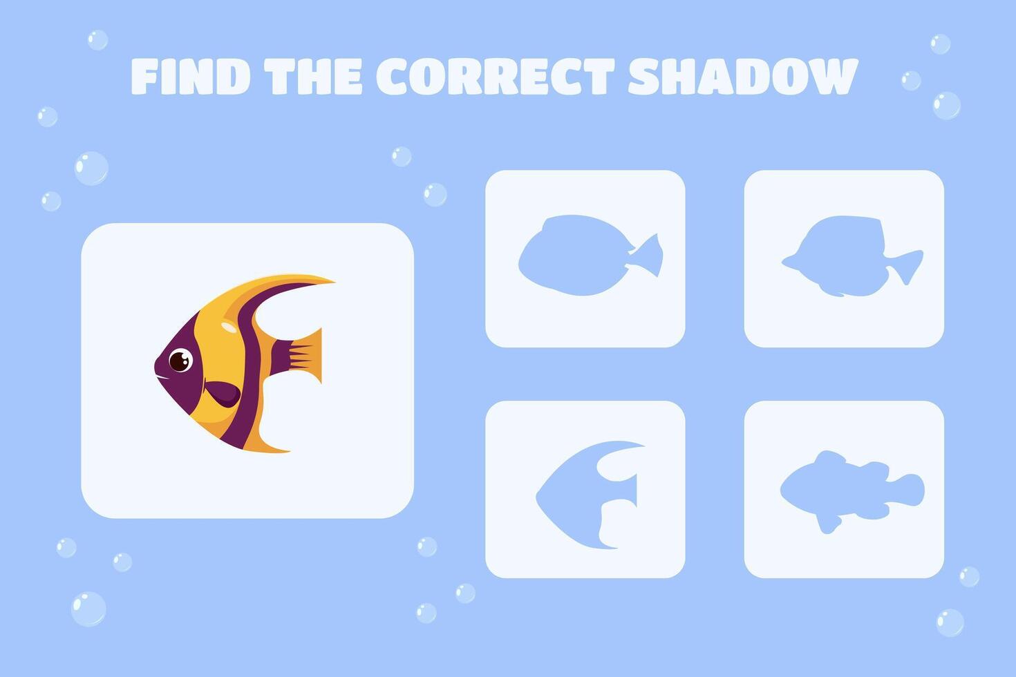 finden das richtig Schatten Kinder- lehrreich Spiel vektor