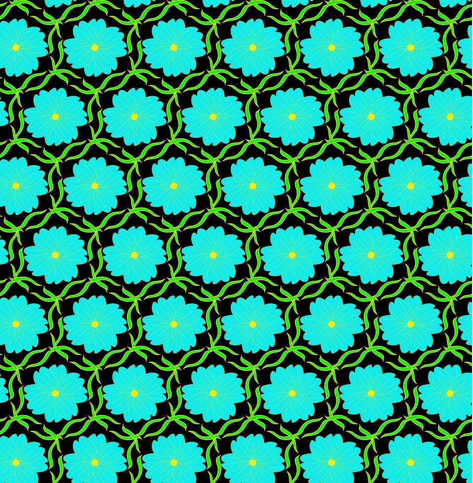 Blumen- Textur im das bilden von schön Blau Blumen auf ein schwarz Hintergrund vektor
