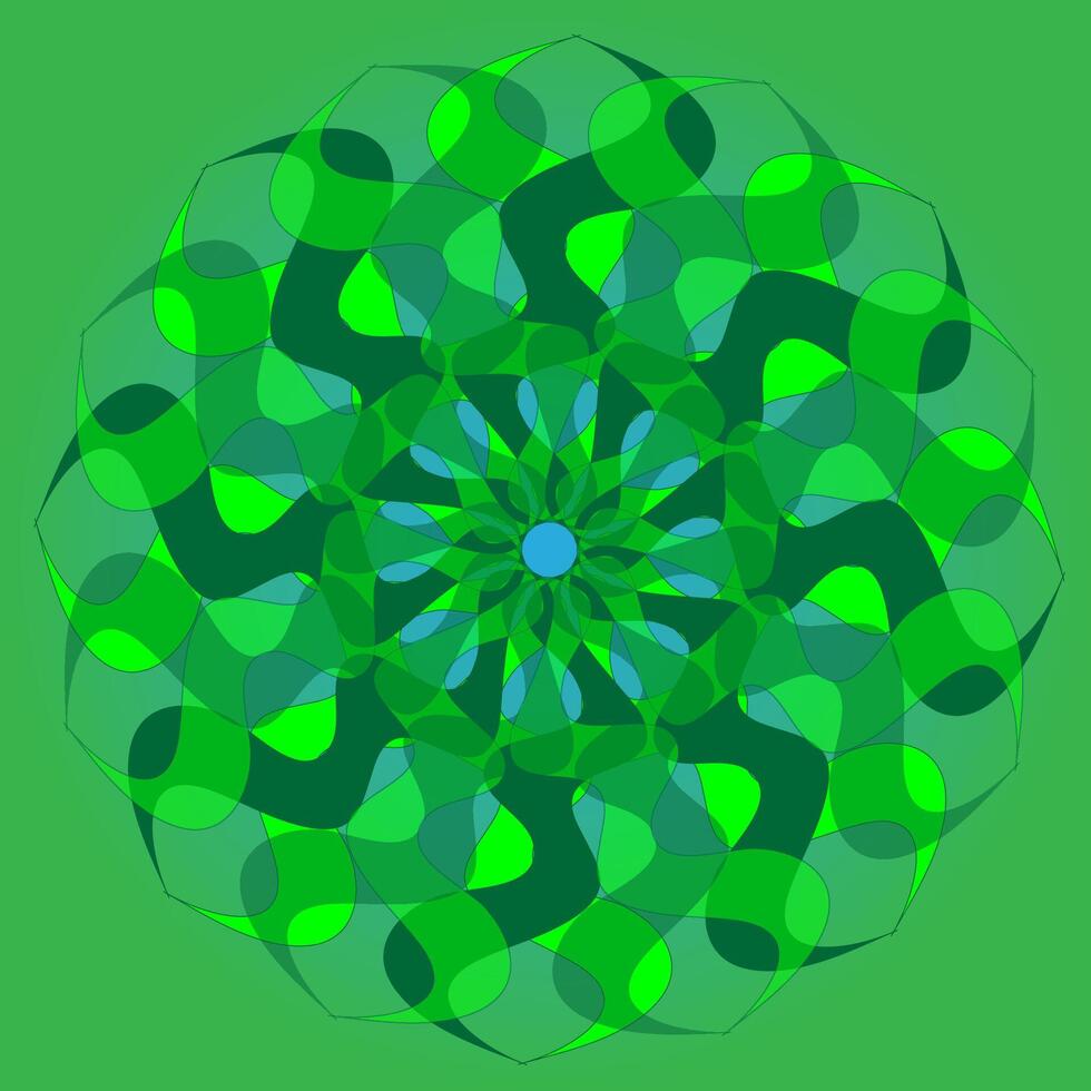 abstrakt Muster im das bilden von ein runden Mandala im Grün Farbe vektor