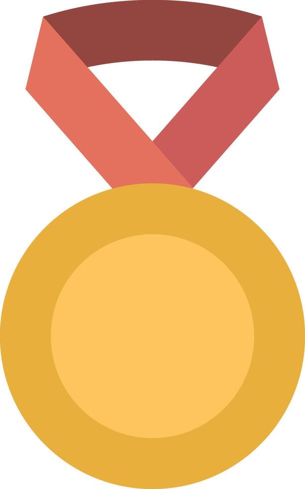 ein Gold Medaille mit ein rot Band auf es vektor