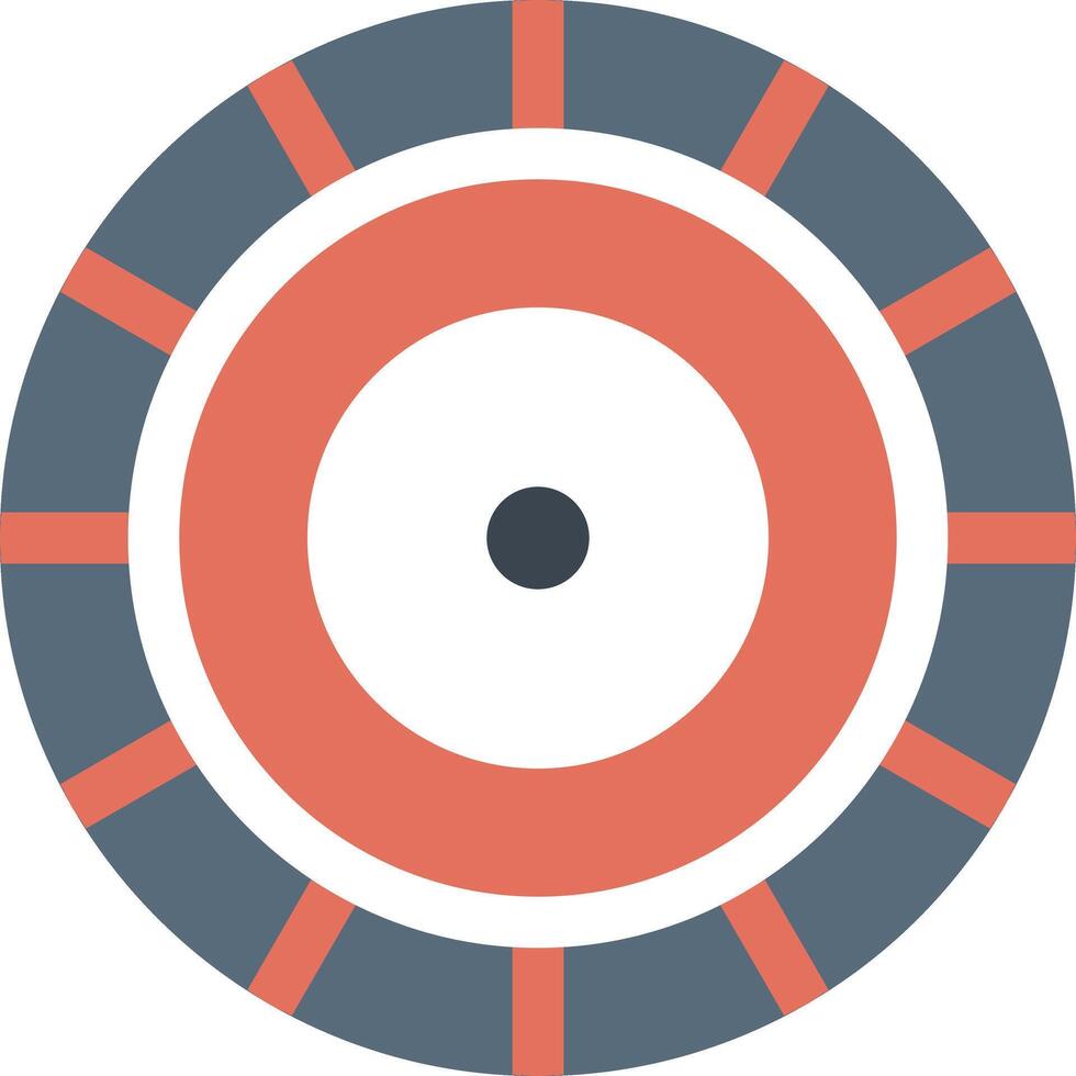 ein Kasino Rad mit ein schwarz Center und Orange und grau Streifen vektor
