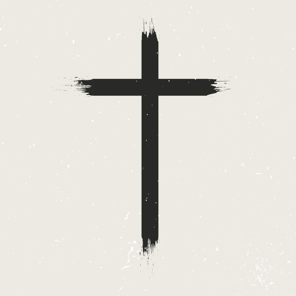 minimal grunge kristen korsa design vektor