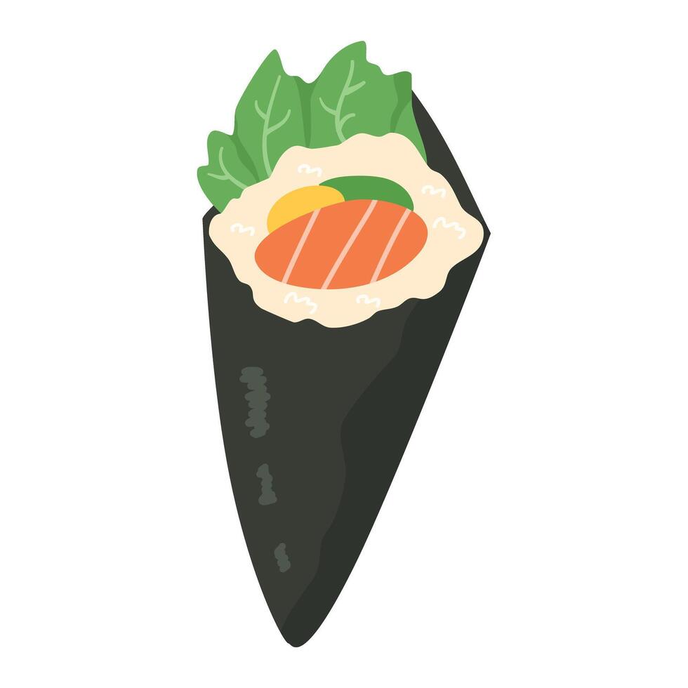 Temaki Sushi mit Garnele Illustration vektor