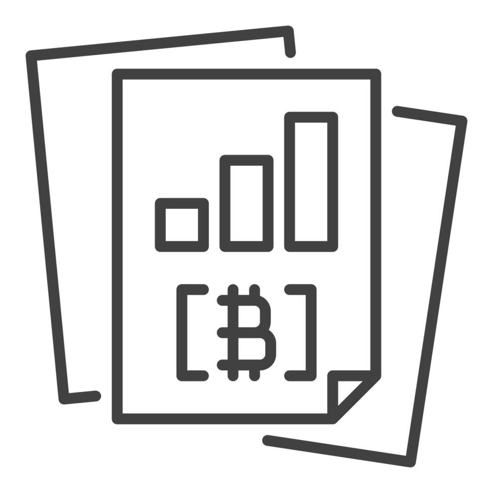 Bitcoin Unterlagen Kryptowährung Geschäft Gliederung Symbol oder Design Element vektor