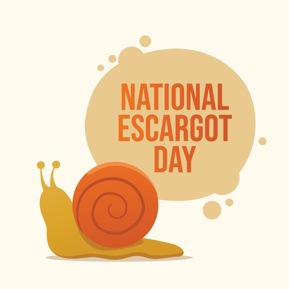 nationell escargot dag design mall. escargot design. snigel illustration. eps 10. platt design. vektor