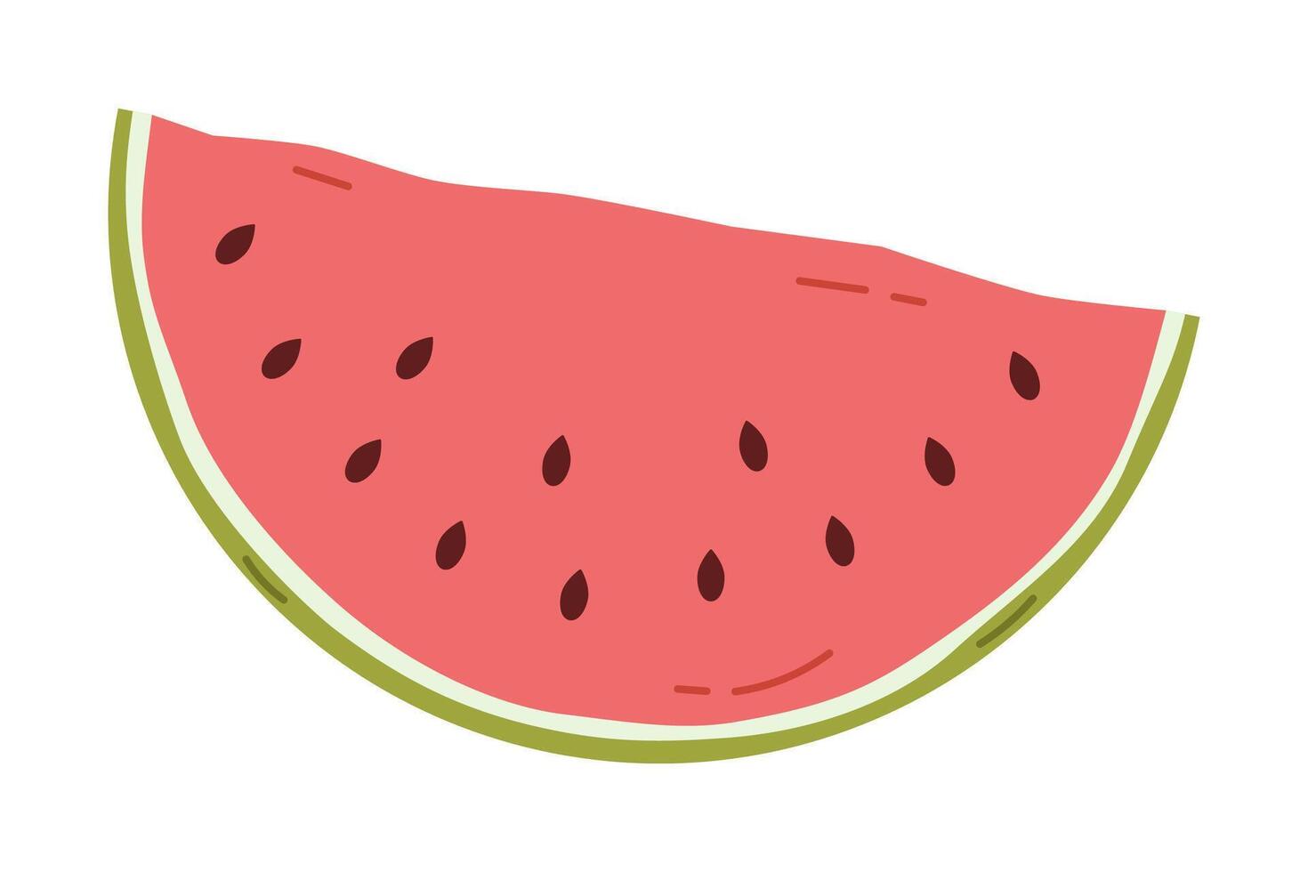 vattenmelon skiva platt isolerat illustration vektor