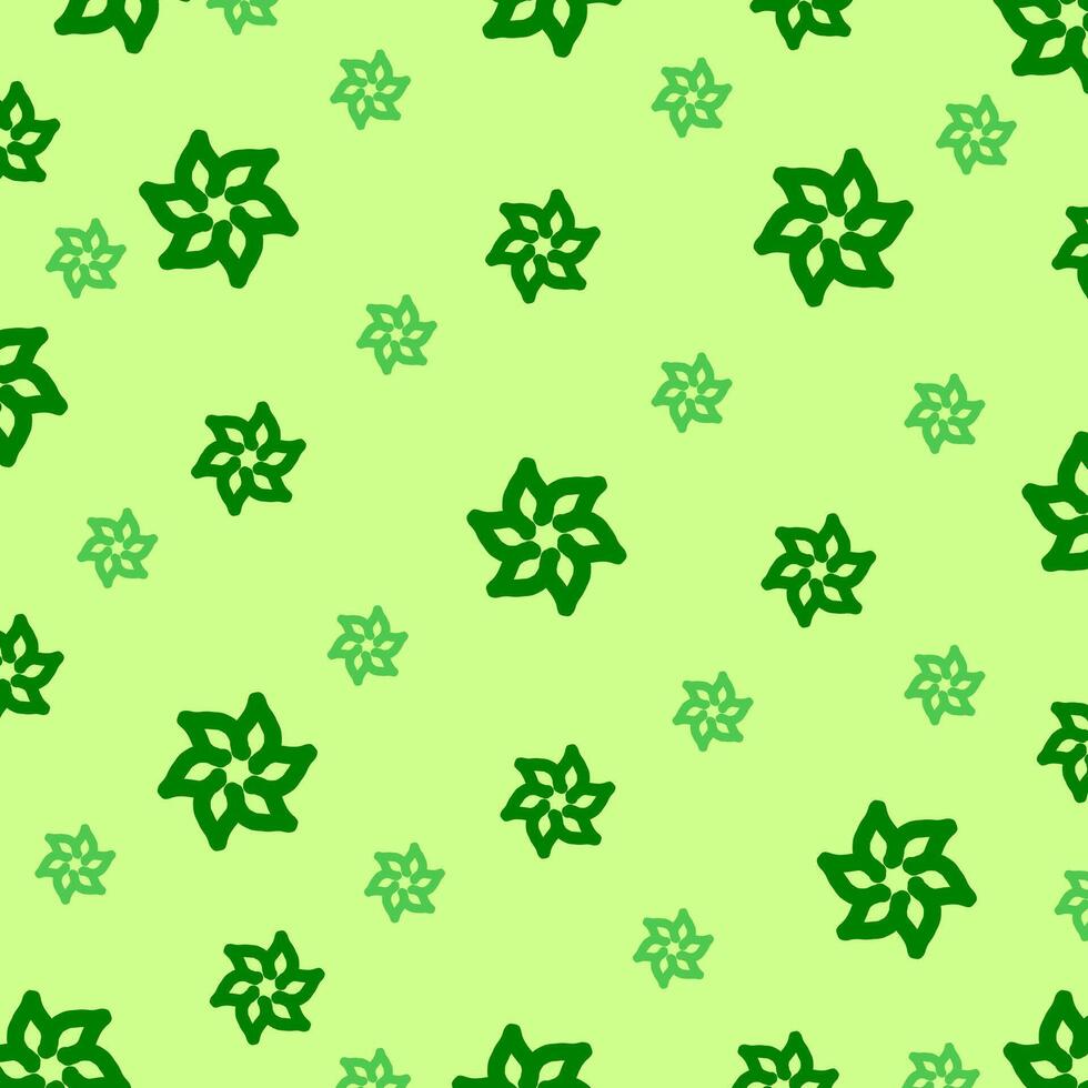 einfach Grün Blumen- Muster vektor