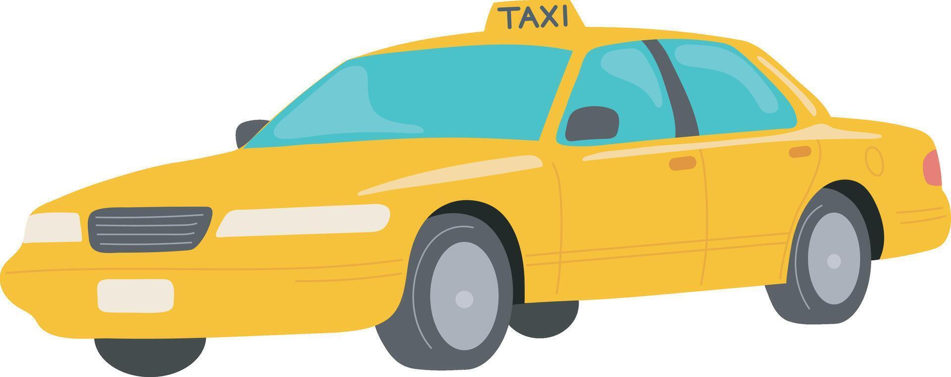 Gelb Taxi Taxi Transport Fahrzeug Auto Bedienung Illustration Grafik Element Kunst Karte vektor