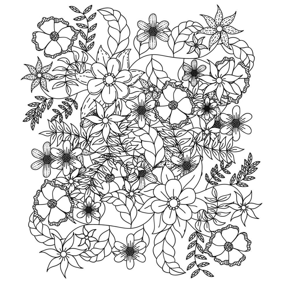 mehndi Blume zum Henna, mehndi, Tätowierung, Dekoration. dekorativ Ornament im ethnisch orientalisch Stil. Gekritzel Ornament. Gliederung Hand zeichnen Illustration. Färbung Buch Buchseite. vektor