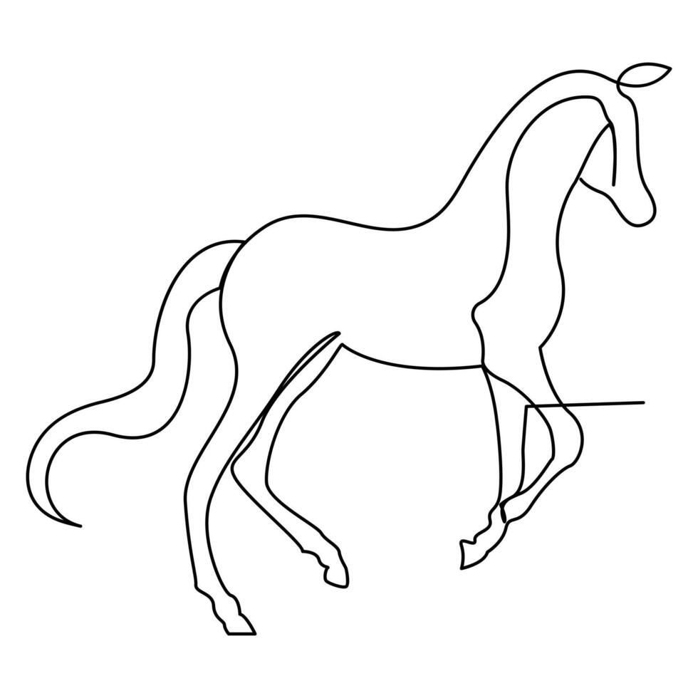 Pferd kontinuierlich Single einer Linie Zeichnung Illustration Kunst vektor