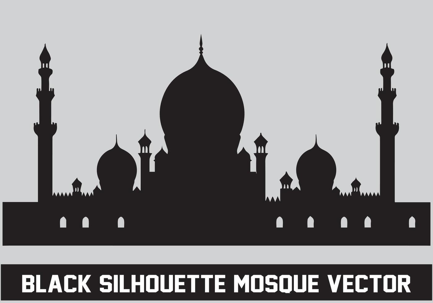 Moschee Silhouette bündeln Weiß Hintergrund vektor