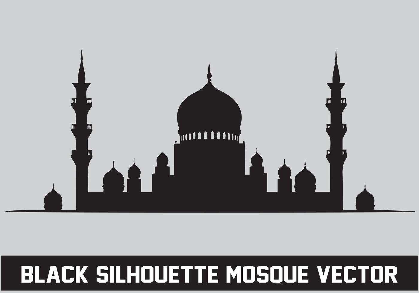 Moschee Silhouette bündeln Weiß Hintergrund vektor