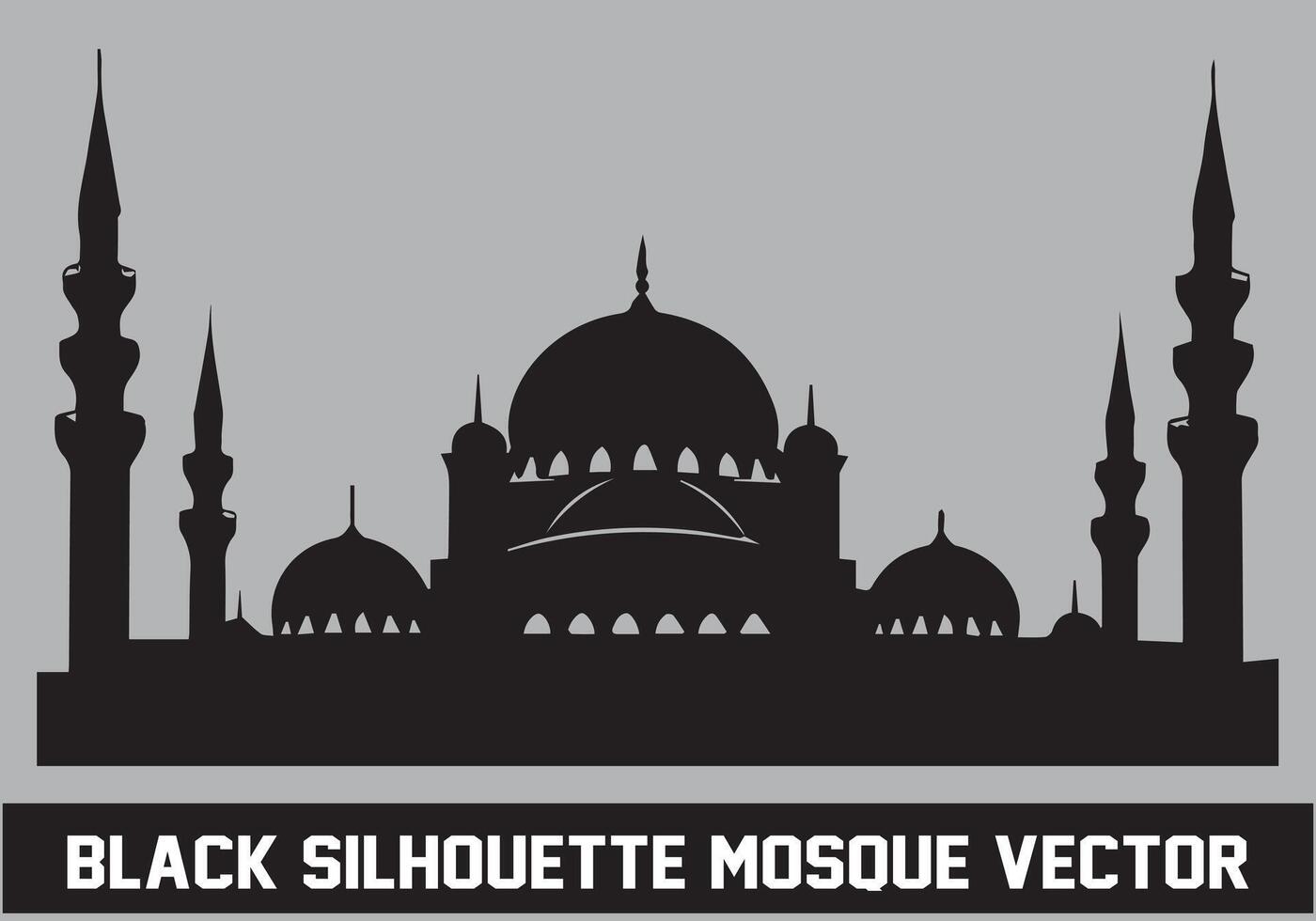 Moschee Silhouette bündeln Weiß Hintergrund vektor