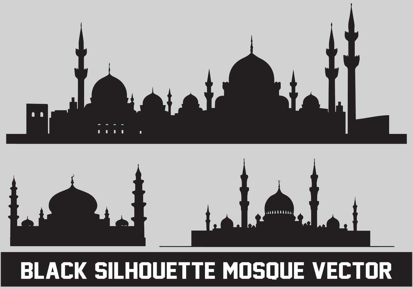 Moschee Silhouette bündeln Weiß Hintergrund vektor