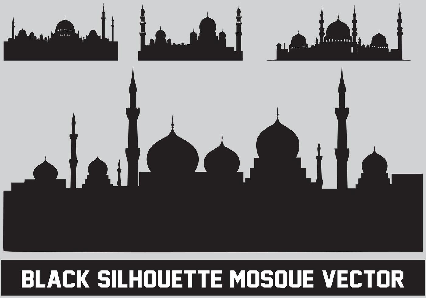 Moschee Silhouette bündeln Weiß Hintergrund vektor