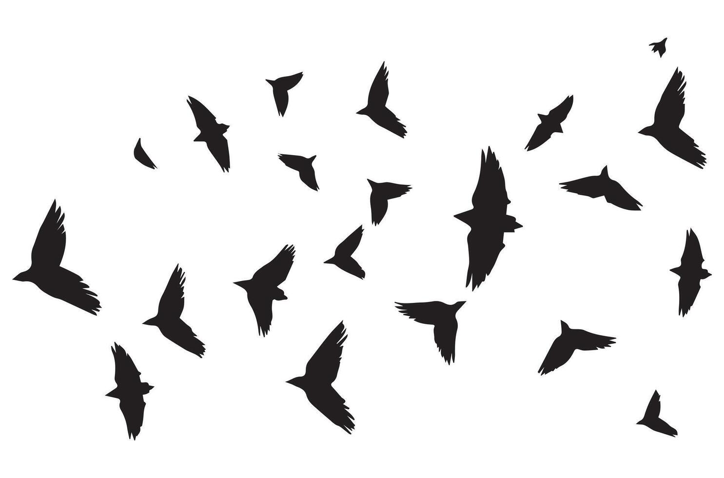 fliegend Vögel Silhouette einstellen fliegend Vögel Symbol einstellen einstellen von fliegend Vögel Silhouetten vektor