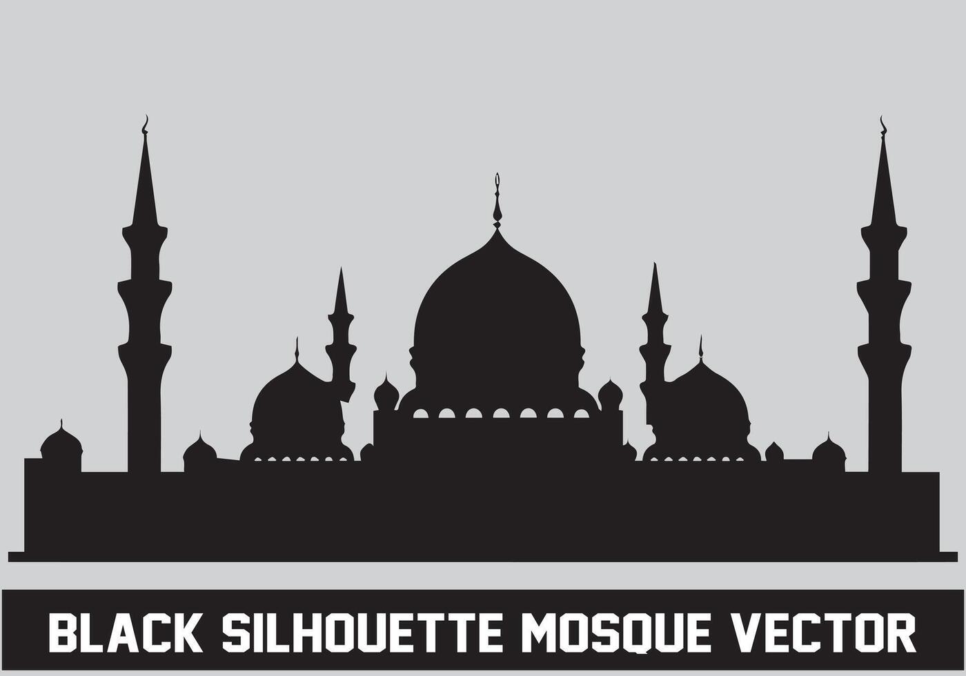 moské svart silhuett ikon illustration för islamic element vektor