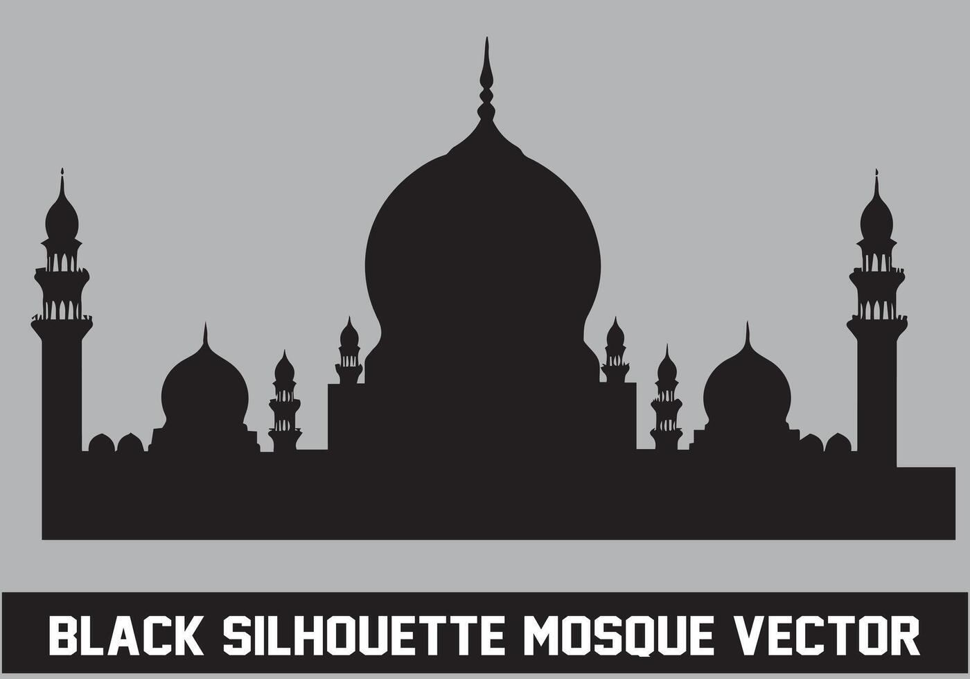 Moschee Silhouette bündeln Weiß Hintergrund vektor