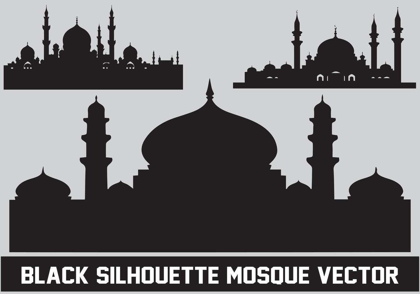 Moschee Silhouette bündeln Weiß Hintergrund vektor