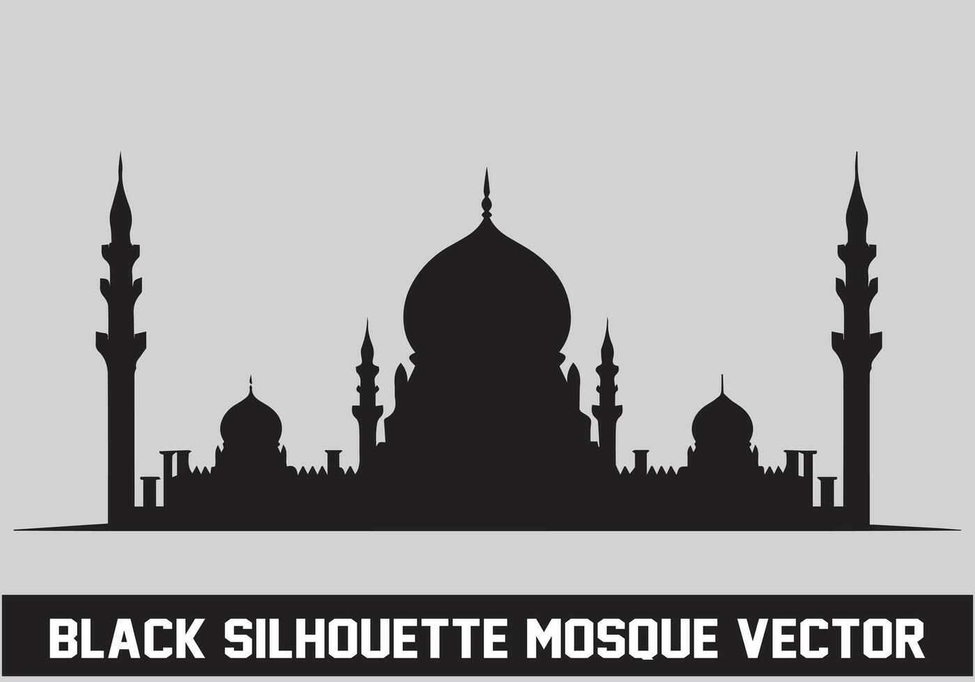 Moschee Silhouette bündeln Weiß Hintergrund vektor