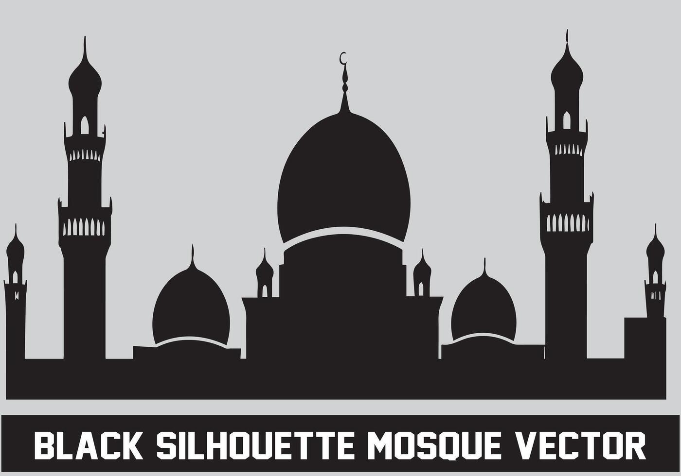 Moschee Silhouette bündeln Weiß Hintergrund vektor