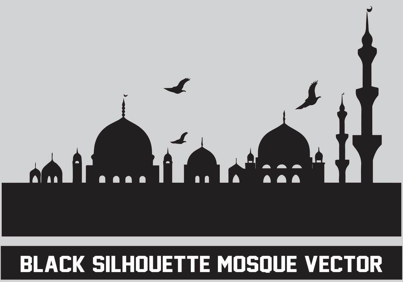 moské svart silhuett ikon illustration för islamic element vektor