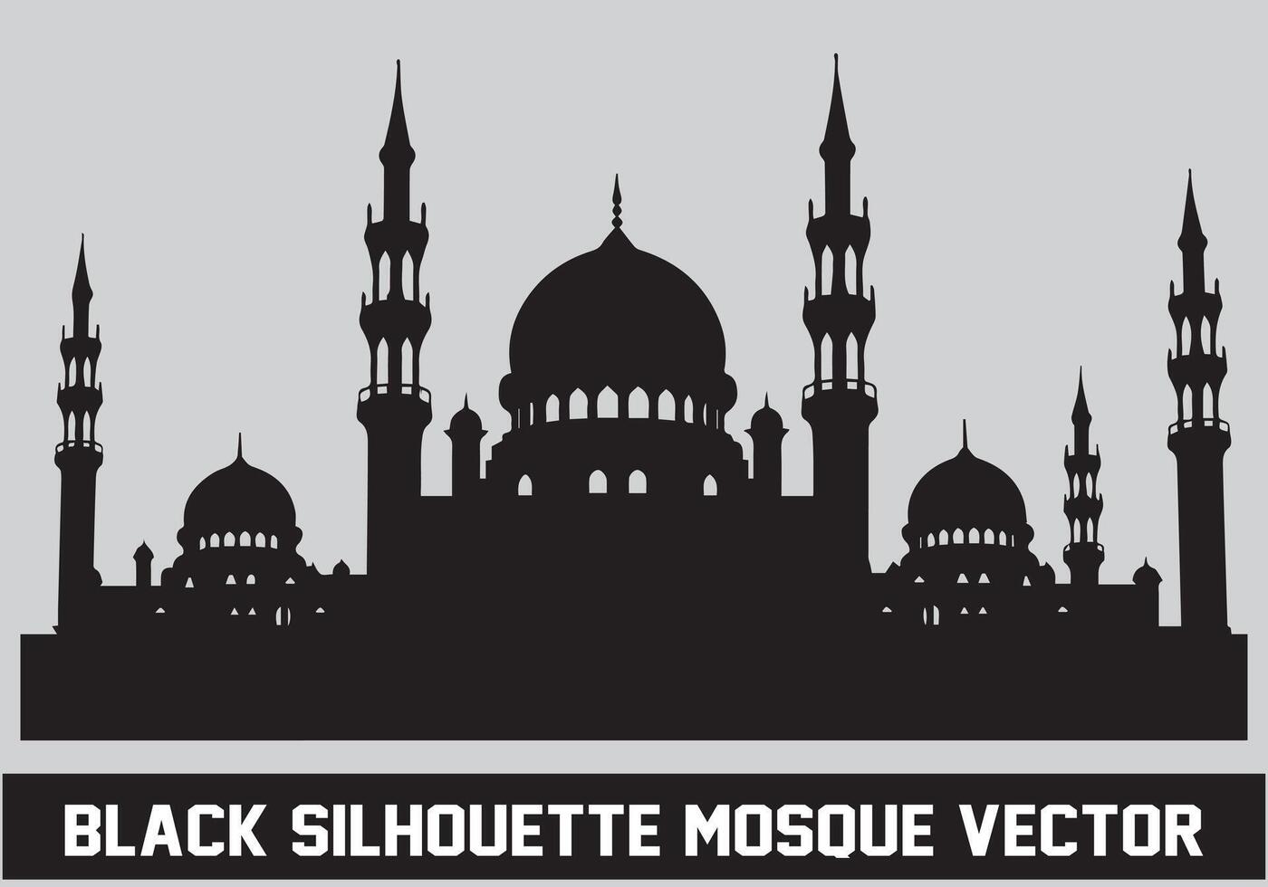 Moschee Silhouette bündeln Weiß Hintergrund vektor