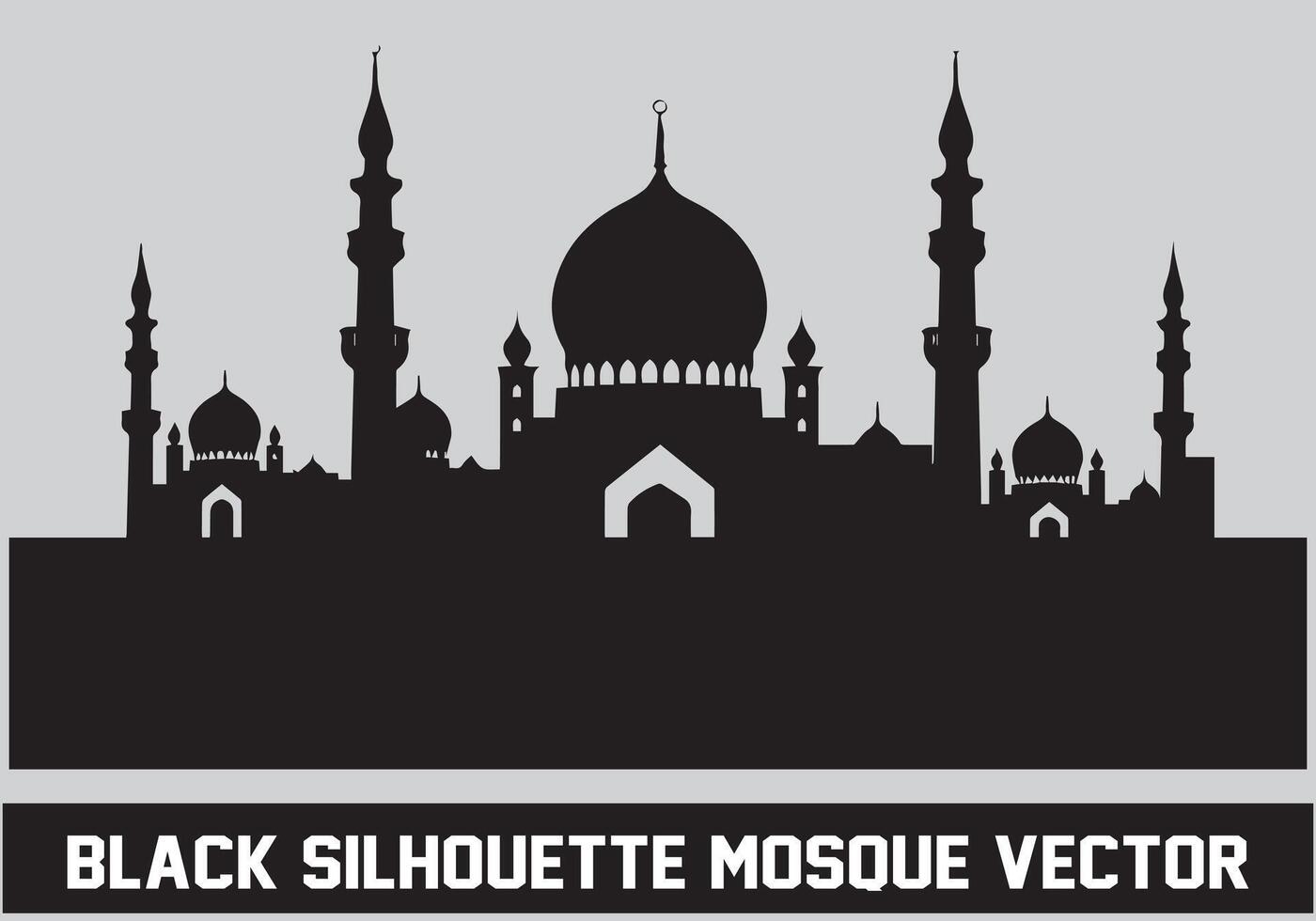 Moschee Silhouette bündeln Weiß Hintergrund vektor