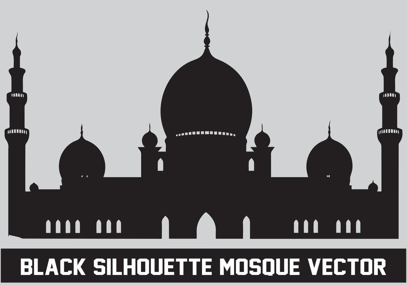 Moschee Silhouette bündeln Weiß Hintergrund vektor