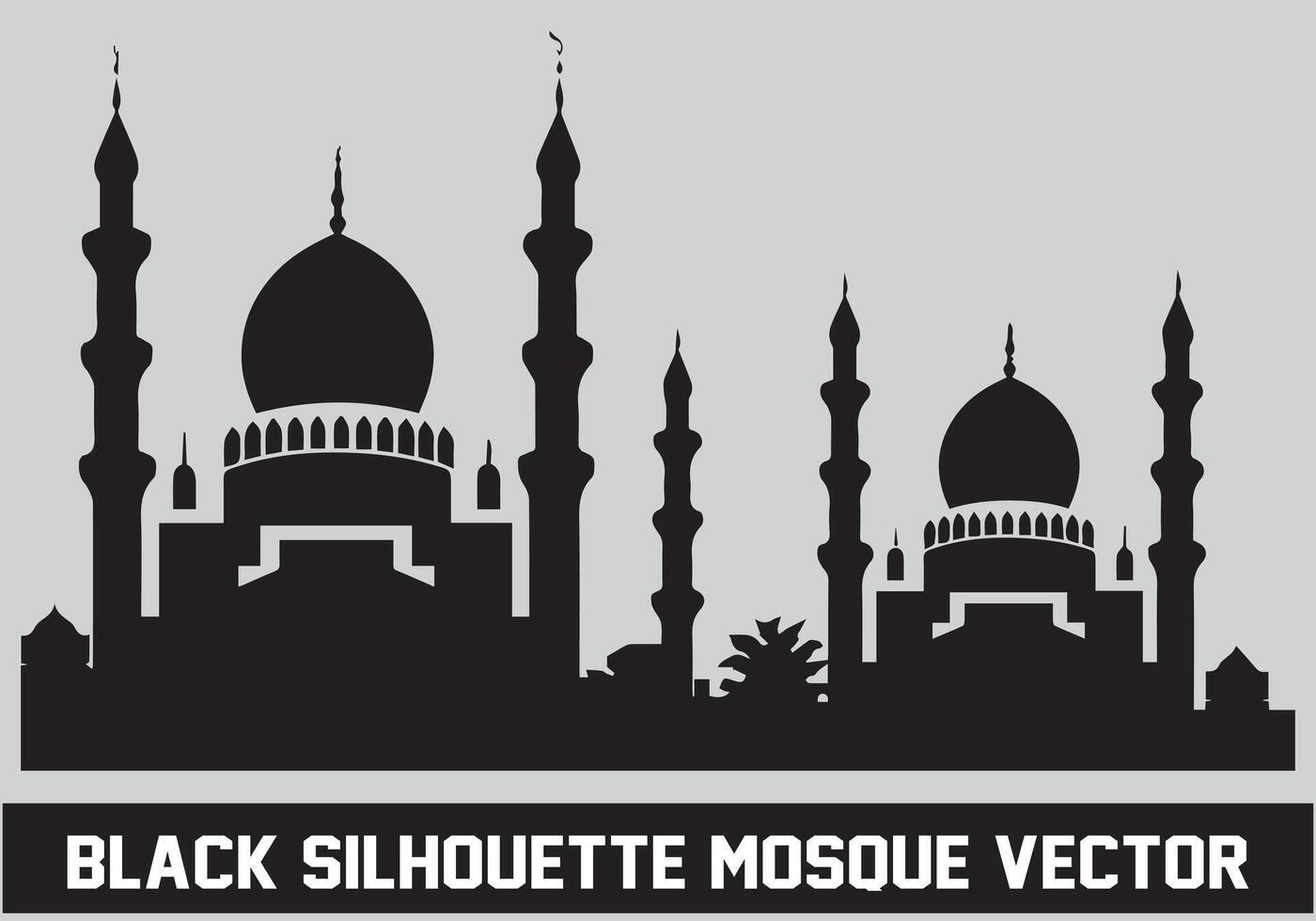 Moschee Silhouette bündeln Weiß Hintergrund vektor