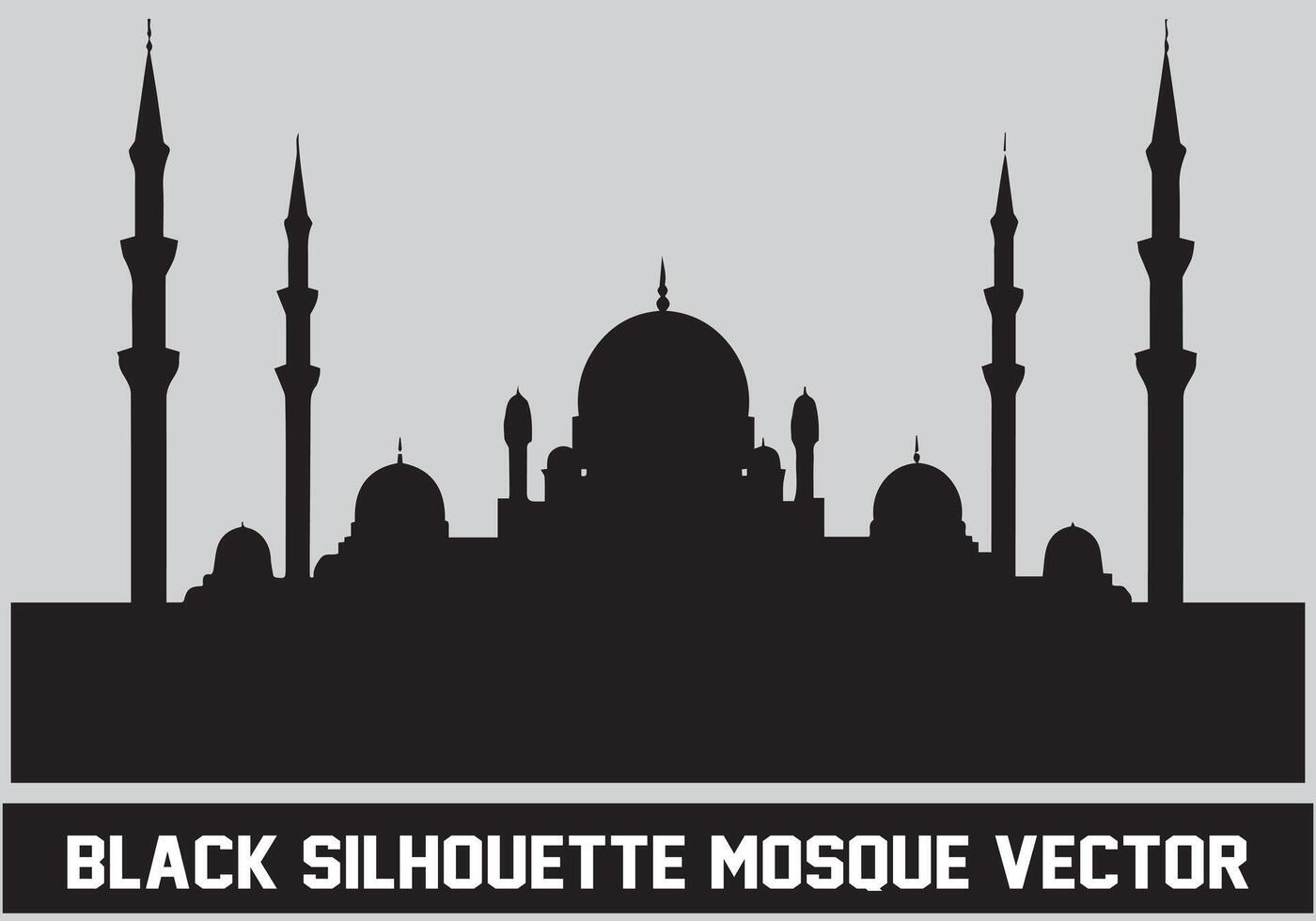 moské svart silhuett ikon illustration för islamic element vektor