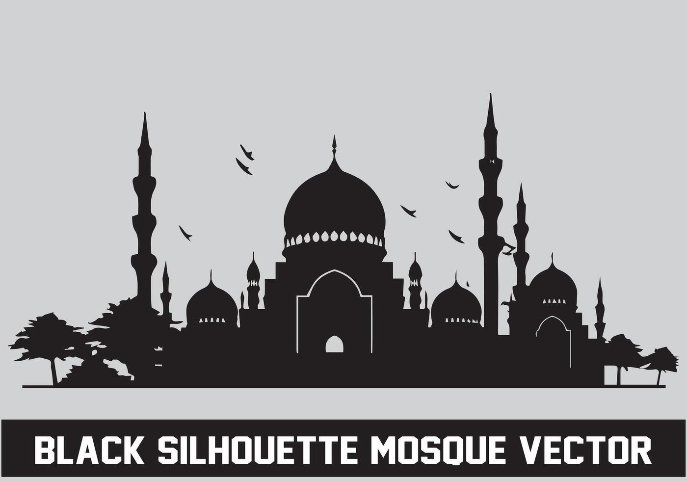 Moschee schwarz Silhouette Symbol Illustration zum islamisch Element vektor