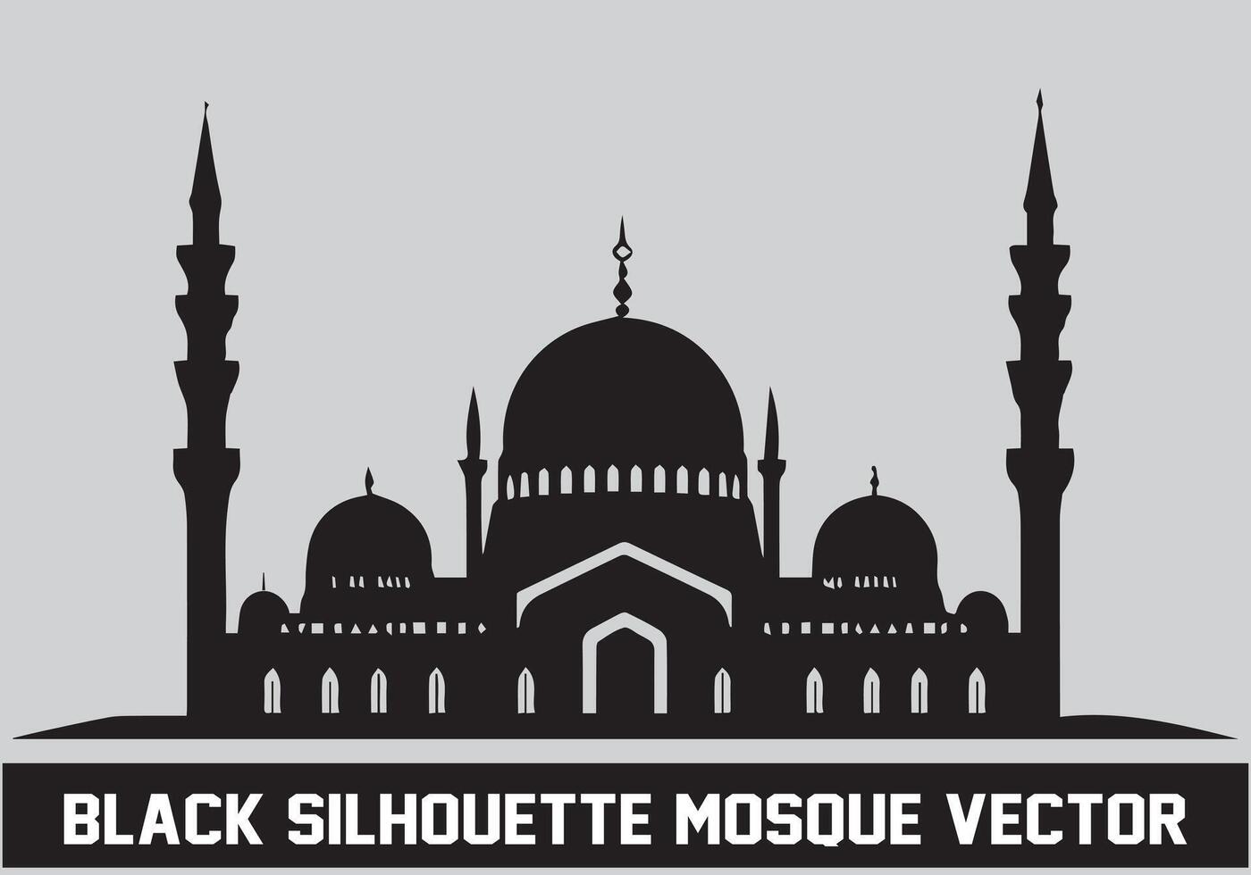 moské silhuett svart Färg för islamic design vektor