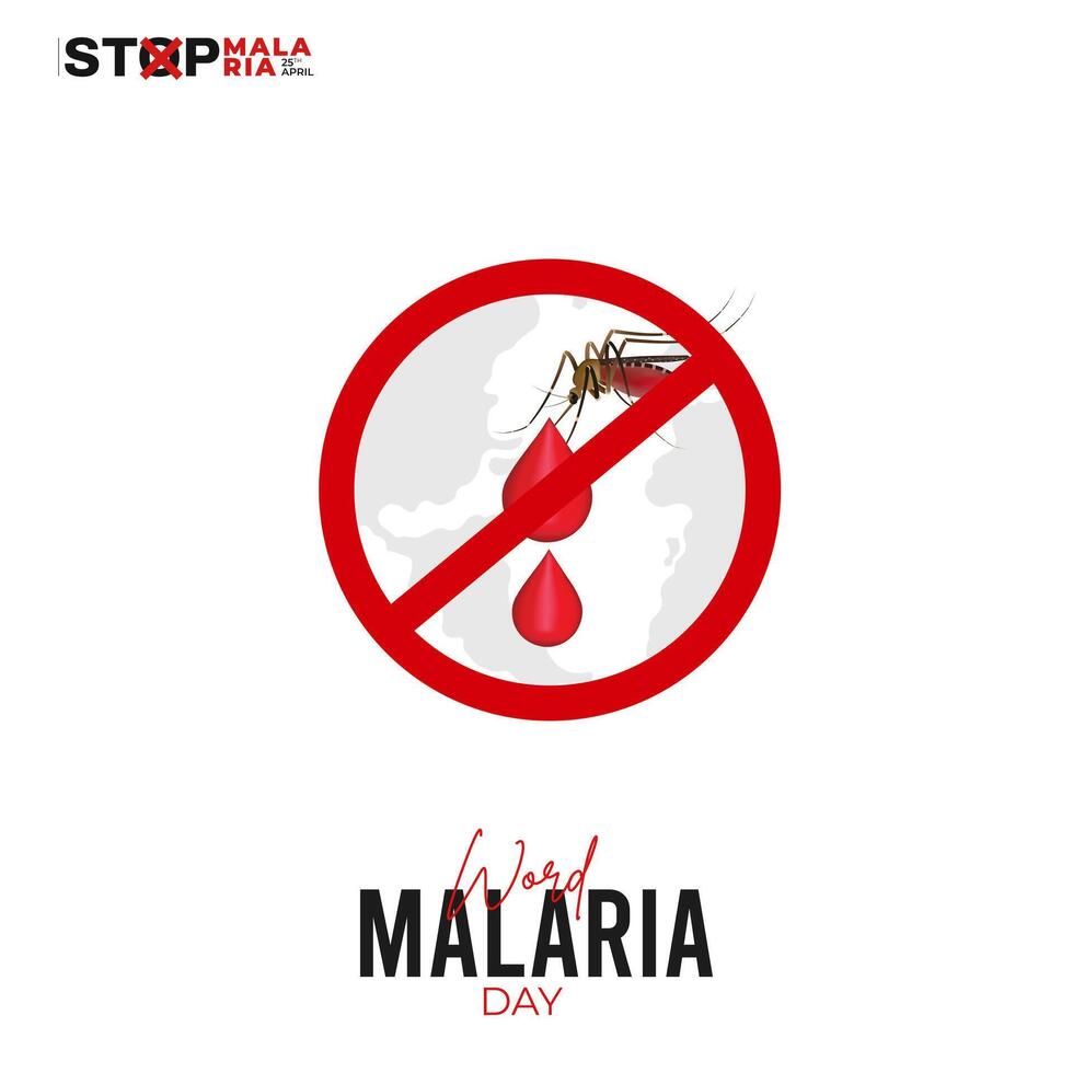 Welt Malaria Tag Bewusstsein Tag Sozial Medien Poster Design vektor