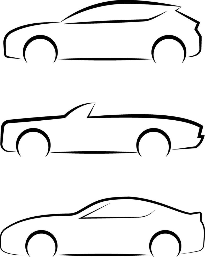 Auto Logo Symbol Illustration Linie Zeichnung Stil. vektor