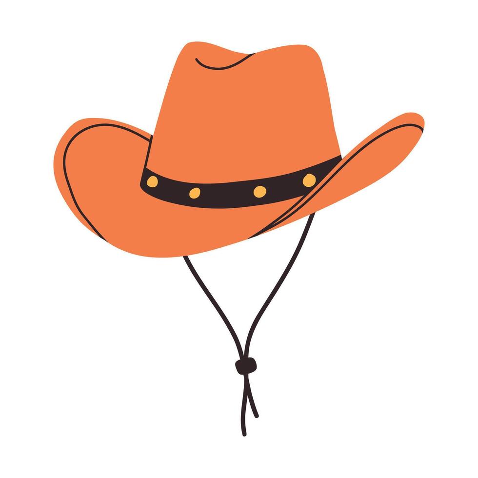 Cowboy Hut isoliert auf Weiß Hintergrund. Sheriff Hut. Hand gezeichnet Stil. vektor