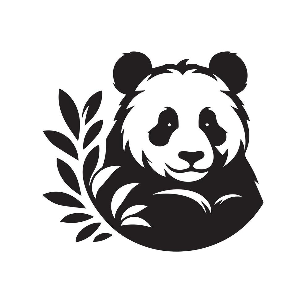 Panda Illustration Design Silhouette Stil vektor