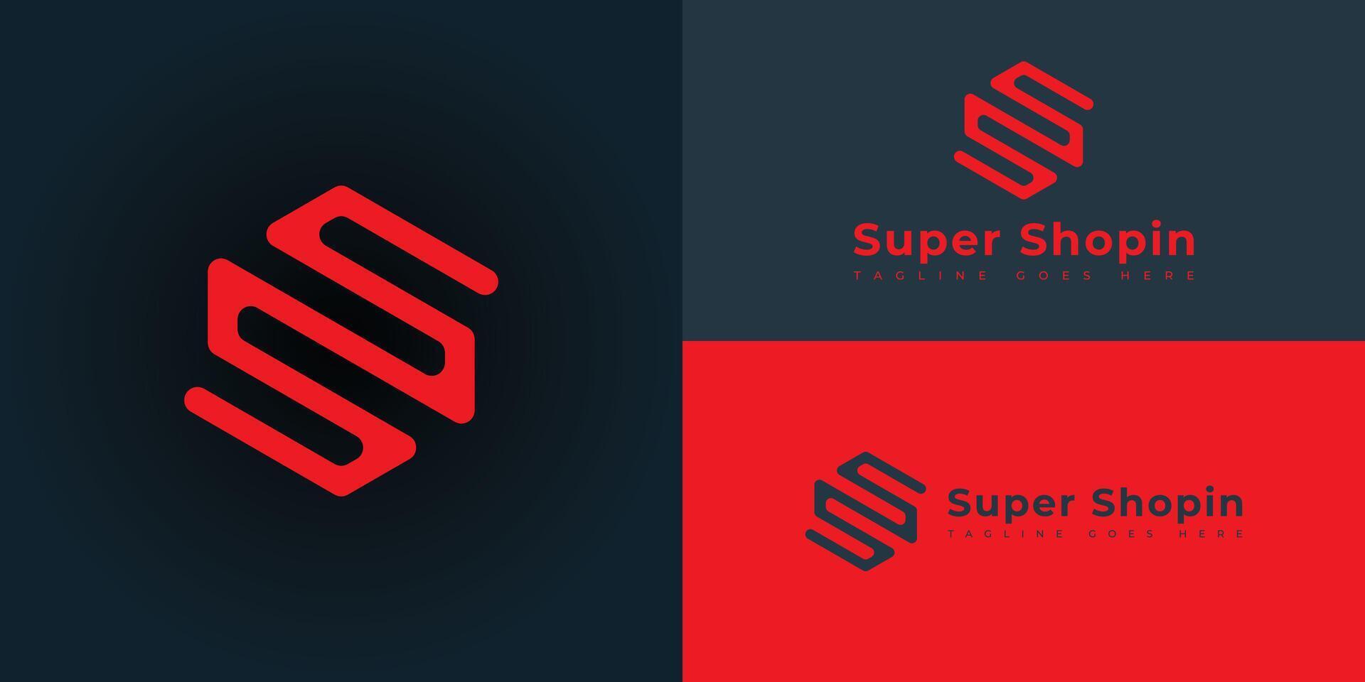 abstrakt Initiale Hexagon Brief s oder ss Logo im rot Farbe isoliert auf mehrere schwarz und rot Hintergrund Farben. das Logo ist geeignet zum Versand Plattform Logo Symbole zu Design Inspiration Vorlagen. vektor