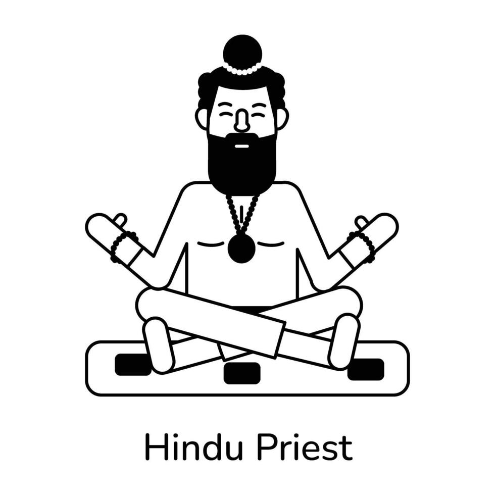 modisch Hindu Priester vektor
