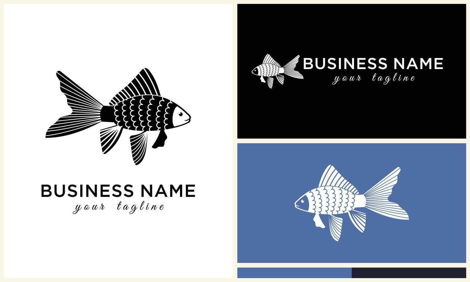 Silhouette Fisch Logo Vorlage vektor
