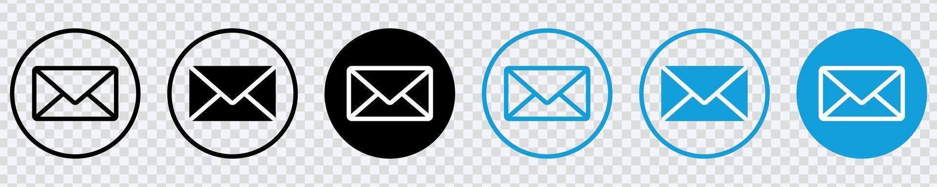 erheben Kommunikation mit unser Email Symbol einstellen ein glatt Sammlung zum modern und wirkungsvoll Email Design. perfekt zum Netz und App Schnittstellen vektor