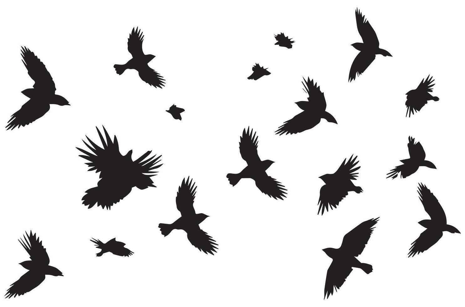 flygande fåglar silhuetter illustration vit bakgrund vektor