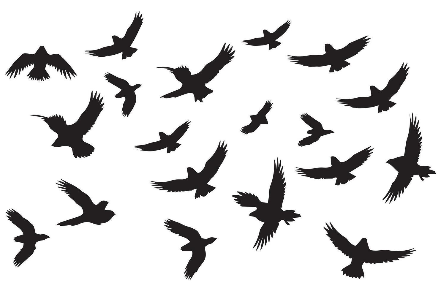 Silhouetten fliegend Vögel Illustration vektor
