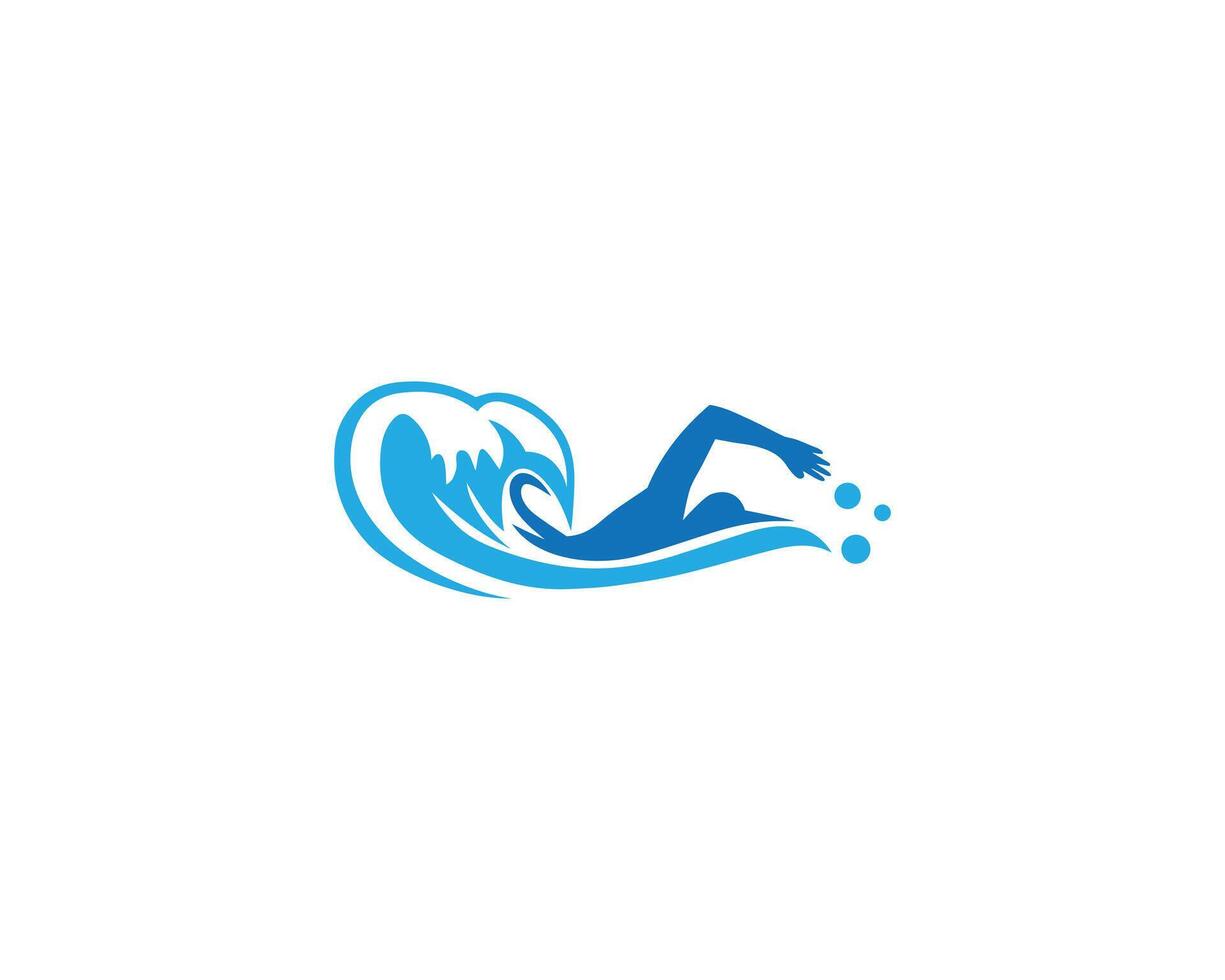 Schwimmen Logo Symbol Illustration Emblem Design vektor