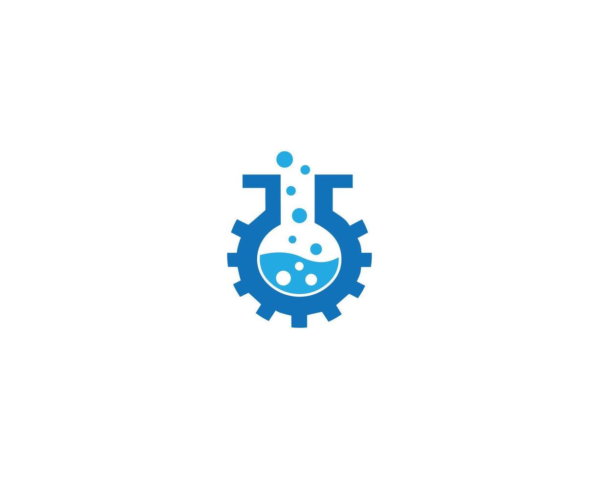 labb och redskap hjul logotyp design begrepp. vektor