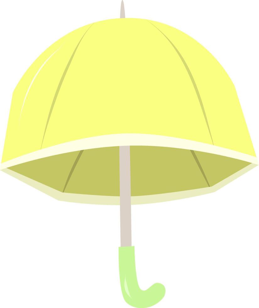 Gelb Regenschirm. öffnen Regenschirme. verschiedene Drucke. Hand gezeichnet farbig Illustration. eben Stil. vektor