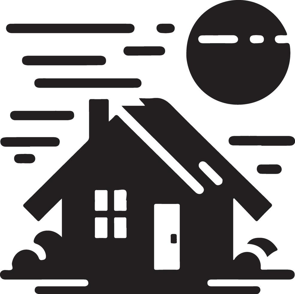 minimal Hütte Symbol Silhouette, ein Hütte Symbol schwarz Farbe Silhouette vektor